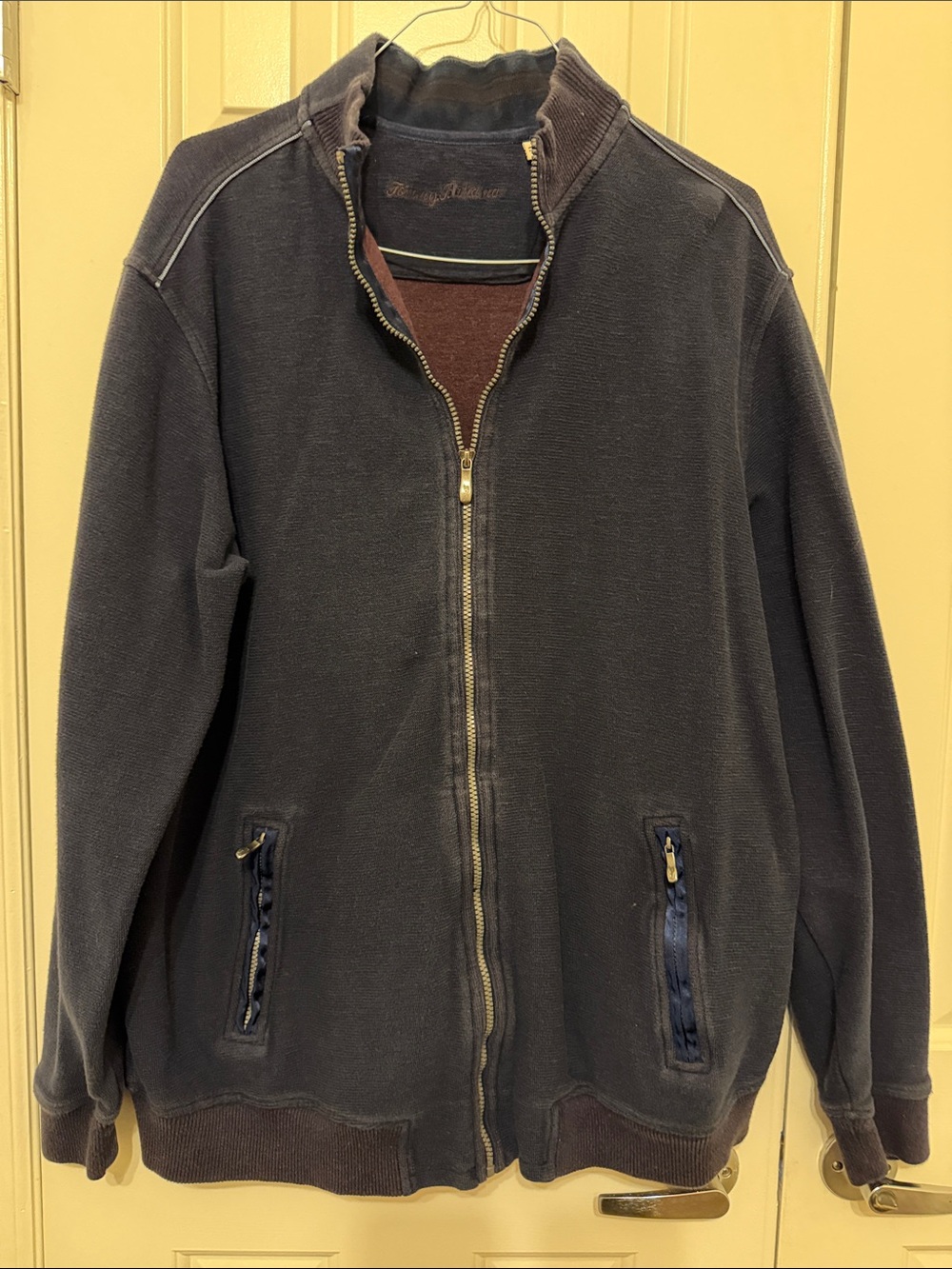 Tommy Bahama Men's Navy Full-Zip Sweater Jacket